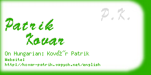 patrik kovar business card